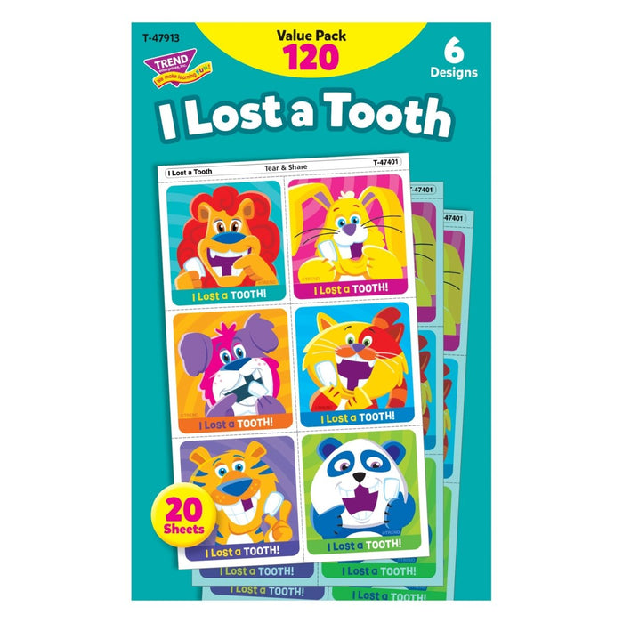 I Lost A Tooth Tear & Share Stickers® Value Pack, 120 Per Pack, 2 Packs - Kidsplace.store