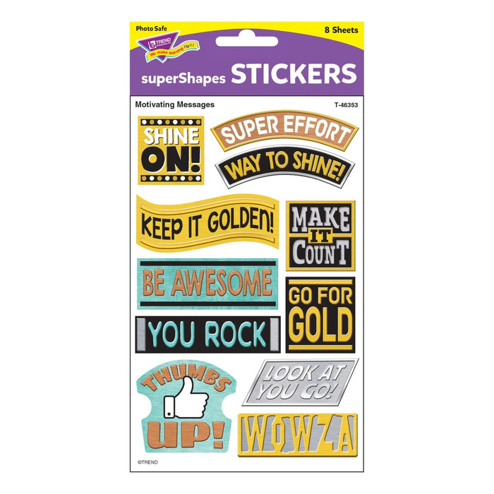 I ♥ Metal Motivating Messages superShapes Stickers - Large, 88 Per Pack, 6 Packs - Kidsplace.store