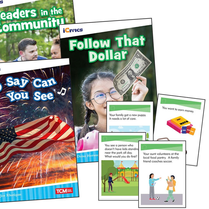 iCivics Grade 2: Leadership & Responsibility 5 - Book Set + Game Cards - Kidsplace.store