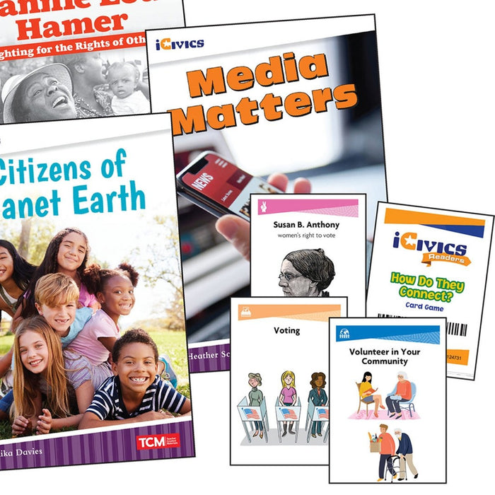 iCivics Grade 4: Community & Social Awareness 5 - Book Set + Game Cards - Kidsplace.store