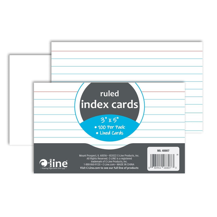 Index Cards, 3" x 5", White, 100 Per Pack, 12 Packs - Kidsplace.store