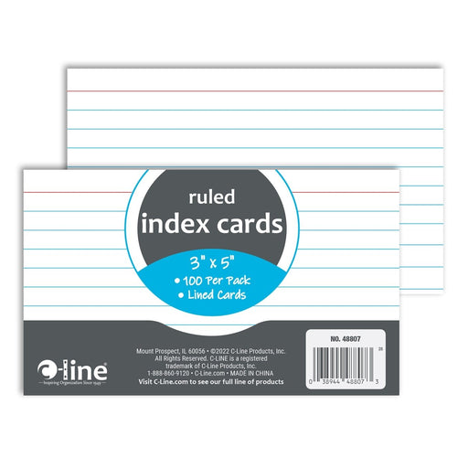 Index Cards, 3" x 5", White, 100 Per Pack, 12 Packs - Kidsplace.store