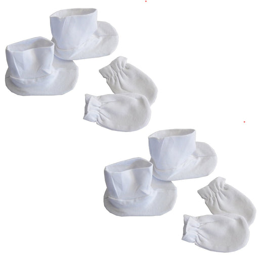 Infant Booties & Mitten Set White (pack Of 2) 110-2-packs - Kidsplace.store