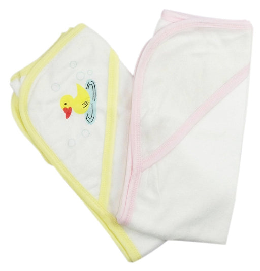 Infant Hooded Bath Towel (pack Of 2) 021-yellow--021b-pink - Kidsplace.store