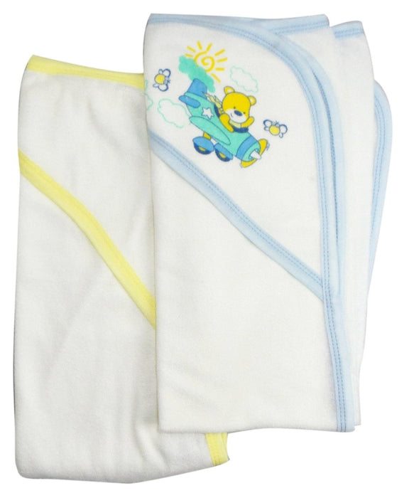 Infant Hooded Bath Towel (pack Of 2) 021b-blue--021b-yellow - Kidsplace.store
