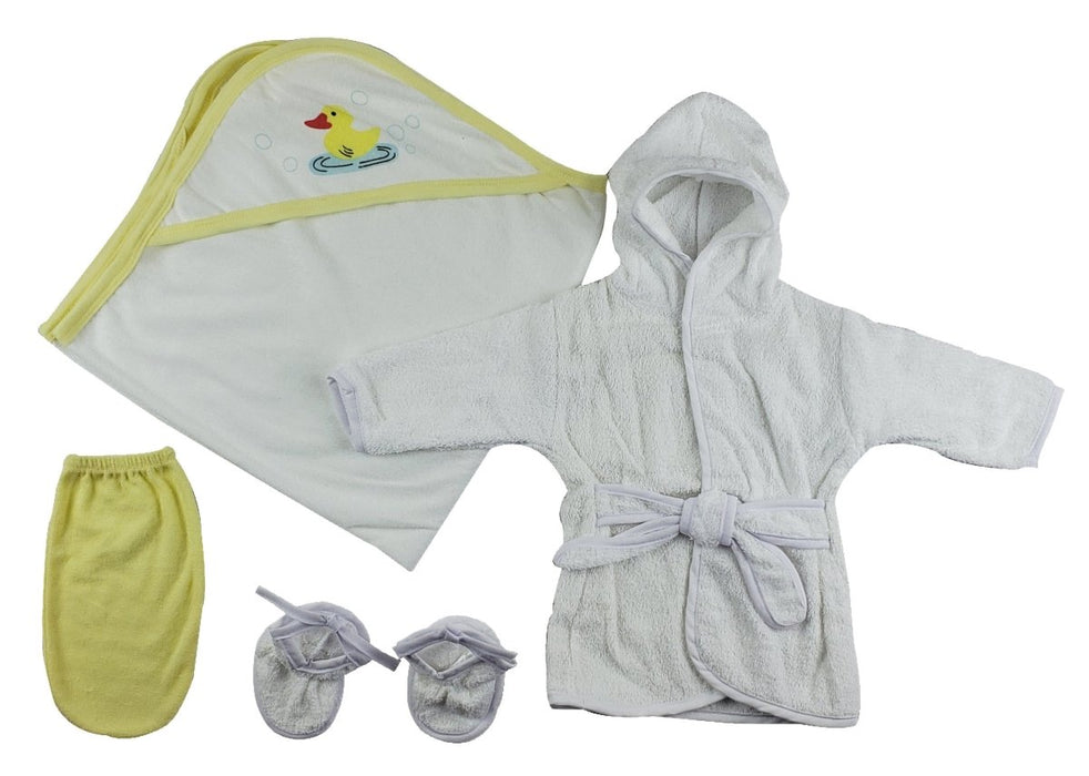 Infant Robe, Hooded Towel And Washcloth Mitt - 3 Pc Set Cs_0003 - Kidsplace.store