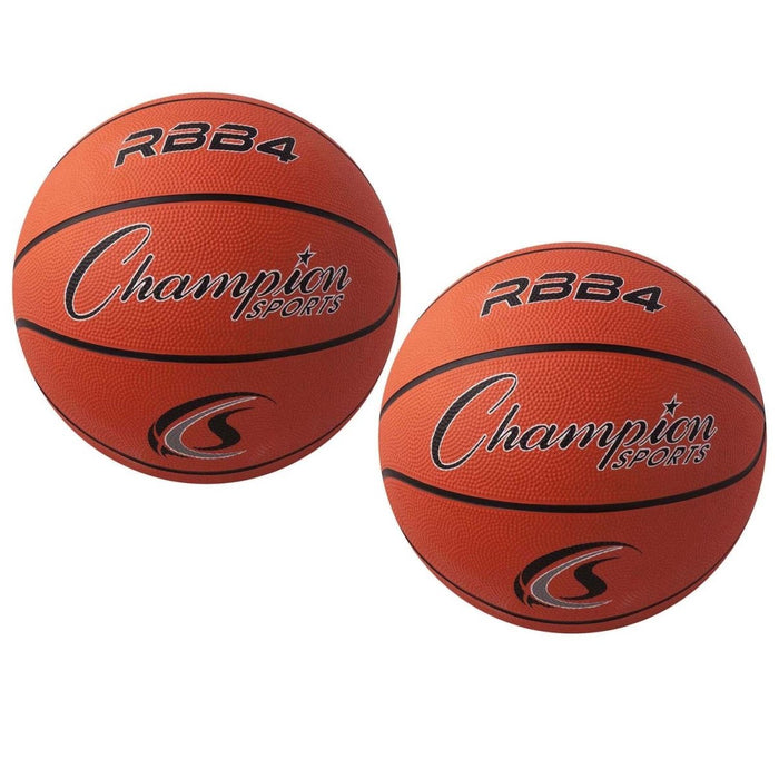 Intermediate Rubber Basketball, Size 6, Orange, Pack of 2 - Kidsplace.store