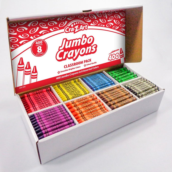 Jumbo Crayon Classroom Pack, 8 Color, Box of 400 - Kidsplace.store