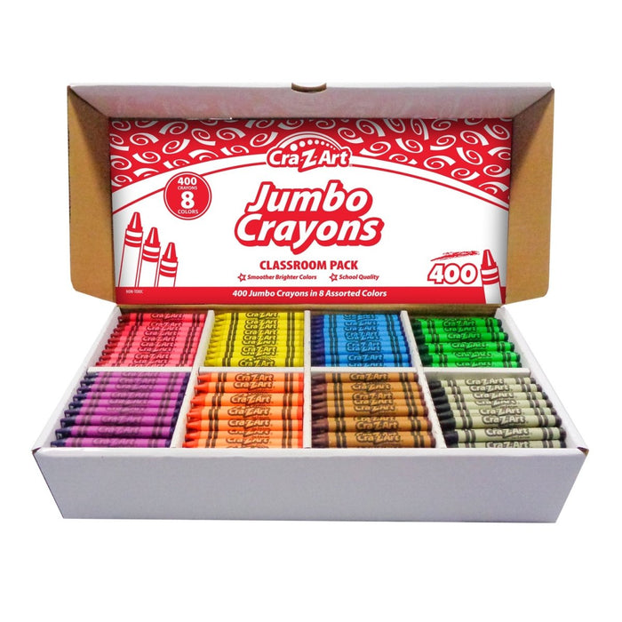 Jumbo Crayon Classroom Pack, 8 Color, Box of 400 - Kidsplace.store