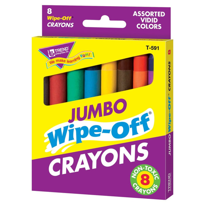 Jumbo Wipe-Off® Crayons, Assorted, 8 per pack, 6 packs - Kidsplace.store