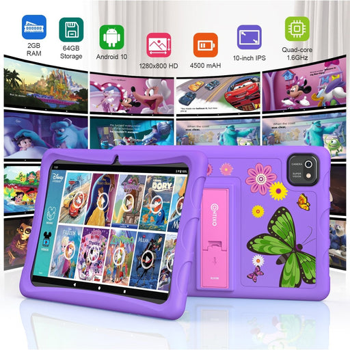 K103 - A Purple 10 - Inch Kids 64GB HD Tablet - Kidsplace.store