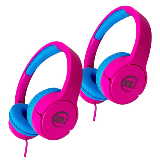 KB2 Premium Kids Headphones, Pink, Pack of 2 - Kidsplace.store