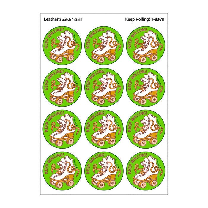 Keep Rolling!/Leather Scented Stickers, 24 Per Pack, 6 Packs - Kidsplace.store