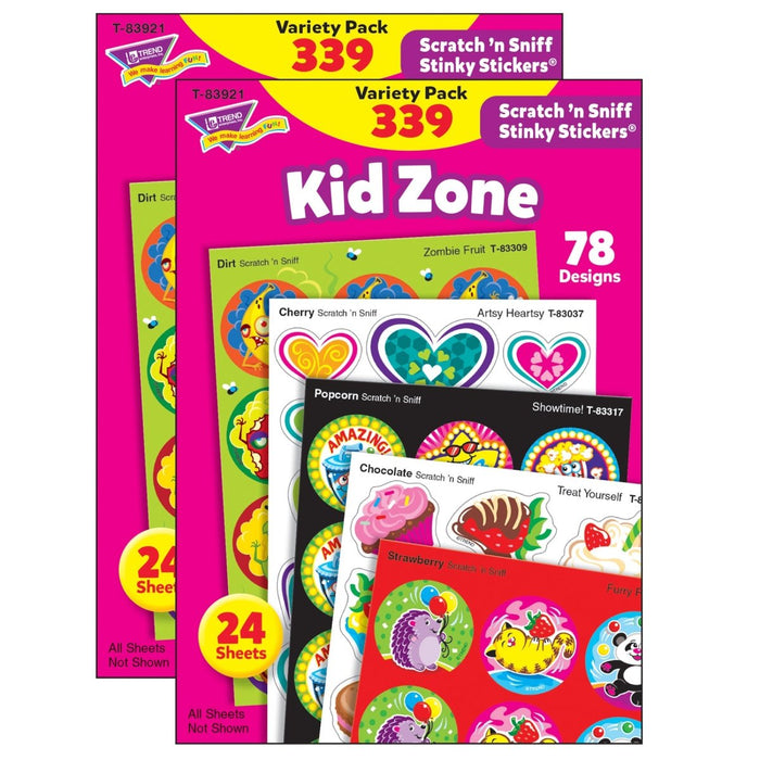 Kid Zone Stinky Stickers® Variety Pack, 339 Count Per Pack, 2 Packs - Kidsplace.store