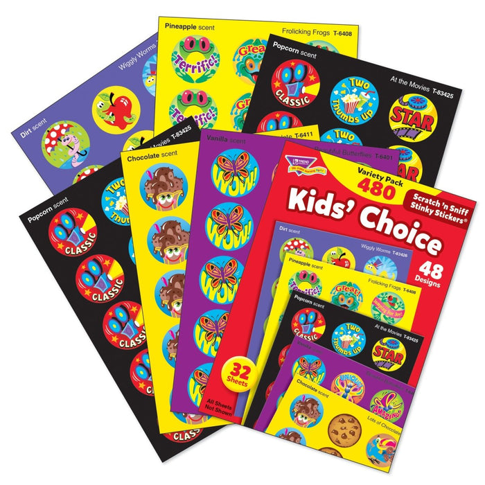 Kids' Choice Stinky Stickers® Variety Pack, 480 Per Pack, 2 Packs - Kidsplace.store