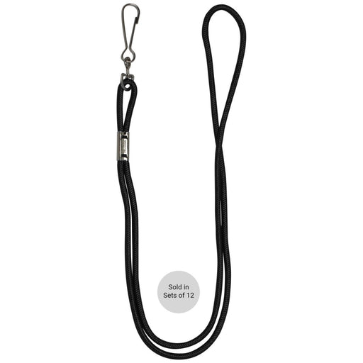 Lanyards, Black, Pack of 12 Per Pack, 3 Packs - Kidsplace.store