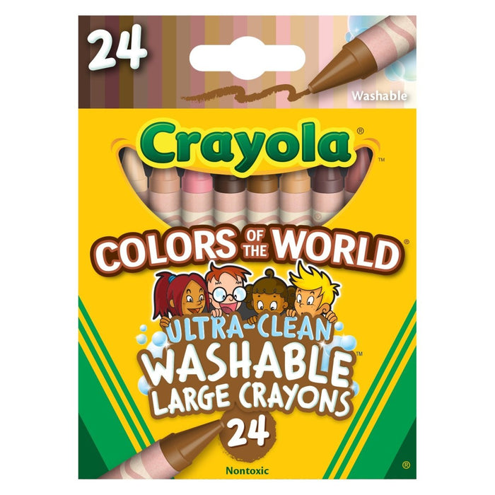 Large Crayons, Colors of the World, 24 Per Box, 3 Boxes - Kidsplace.store