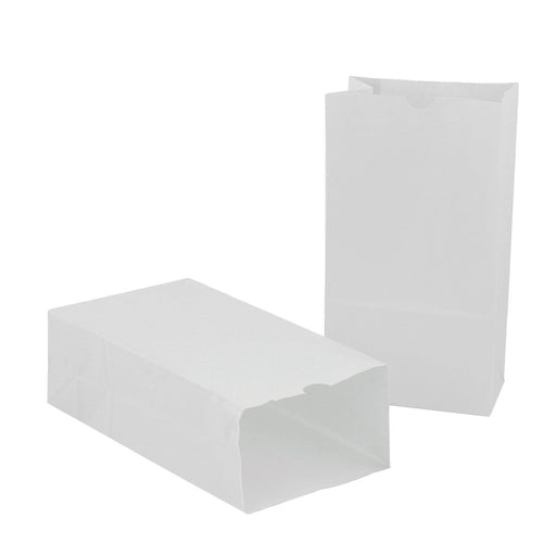 Large Gusseted Paper Bags, 6" x 3.5" x 11", White, 100 Per Pack, 2 Packs - Kidsplace.store