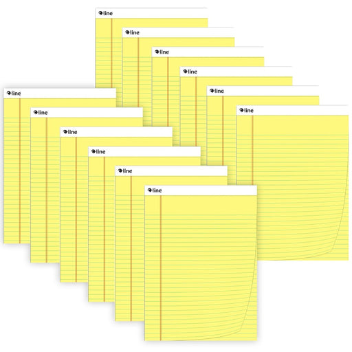 Legal Pad, Wide Ruled, Yellow, 50 Sheets, Pack of 12 - Kidsplace.store