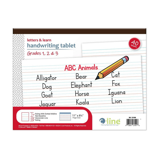 Letters & Learn Handwriting Tablet, 40 Sheets, 11" x 8 - 1/2", Pack of 6 - Kidsplace.store