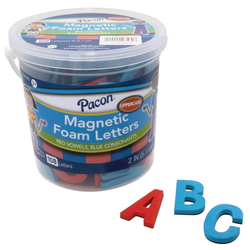 Magnetic Foam Letters, Uppercase, Red Vowels & Blue Consonants, 2", 108 Letters - Kidsplace.store