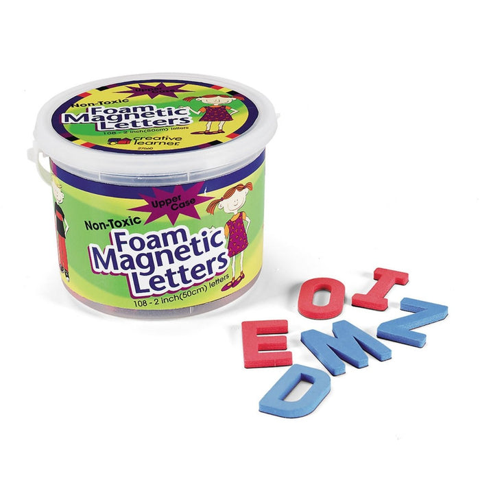 Magnetic Foam Letters, Uppercase, Red Vowels & Blue Consonants, 2", 108 Letters - Kidsplace.store