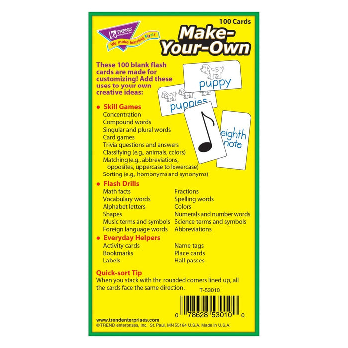 Make - Your - Own Skill Drill Flash Cards, 3 Packs - Kidsplace.store