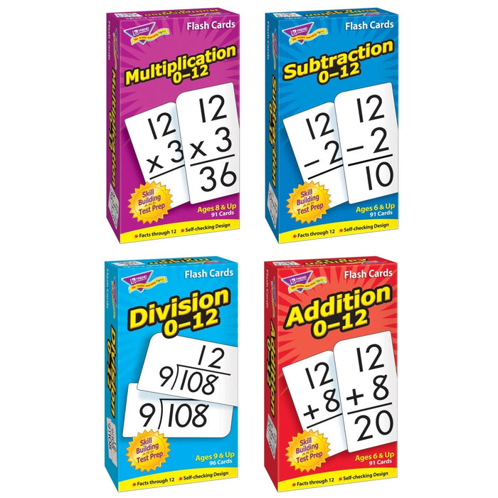 Math Operations Flash Cards Pack - Set of 4 - Kidsplace.store