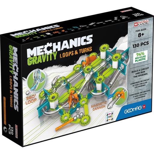 Mechanics Gravity Loops & Turns Recycled, 130 Pieces - Kidsplace.store