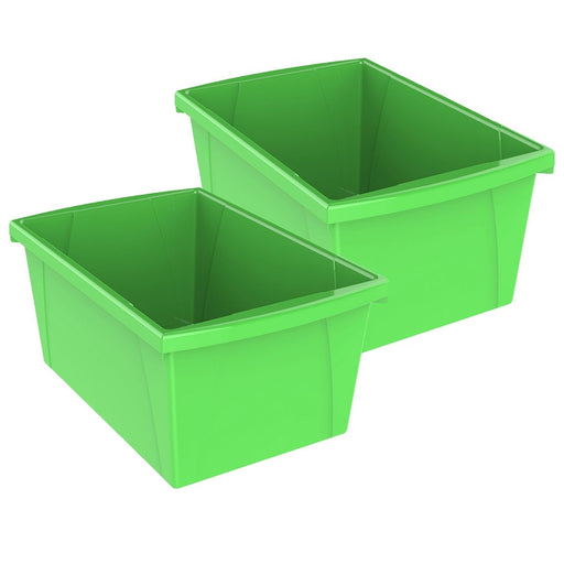 Medium Classroom Storage Bin, Green, Pack of 2 - Kidsplace.store