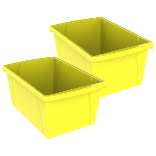 Medium Classroom Storage Bin, Yellow, Pack of 2 - Kidsplace.store