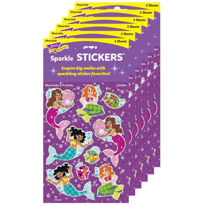 Mermaids & Friends Sparkle Stickers®, 18 Per Pack, 6 Packs - Kidsplace.store