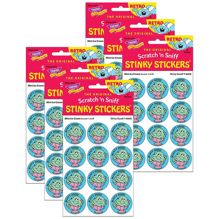 Minty Good!/Mint Ice Cream Scented Stickers, 24 Per Pack, 6 Packs - Kidsplace.store