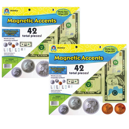 Money Magnetic Accents, 42 Per Pack, 2 Packs - Kidsplace.store