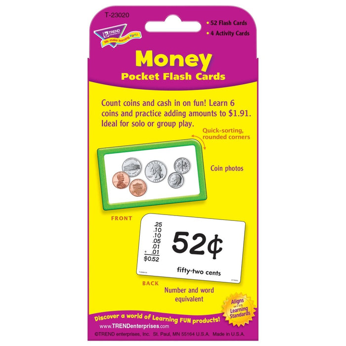 Money Pocket Flash Cards, 6 Packs - Kidsplace.store