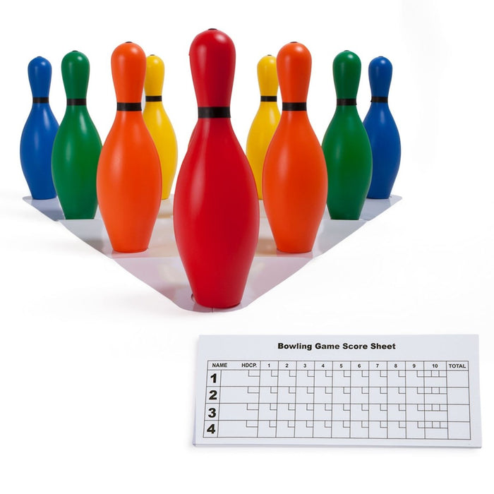 Multicolor Bowling Pin Set, 10 Pins - Kidsplace.store