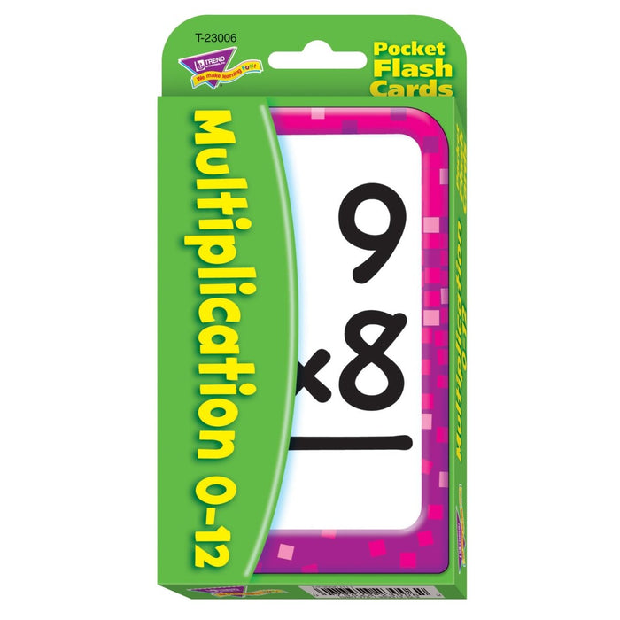 Multiplication 0 - 12 Pocket Flash Cards, 6 Packs - Kidsplace.store