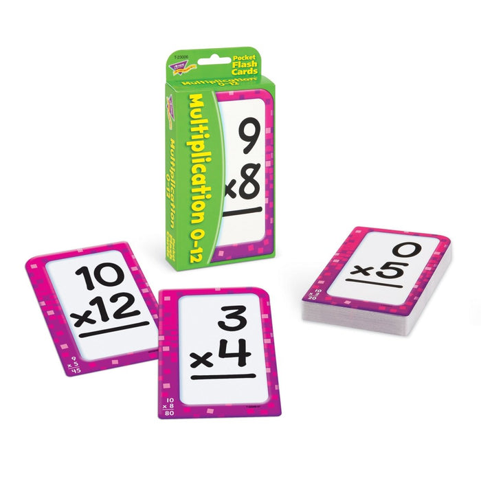 Multiplication 0 - 12 Pocket Flash Cards, 6 Packs - Kidsplace.store