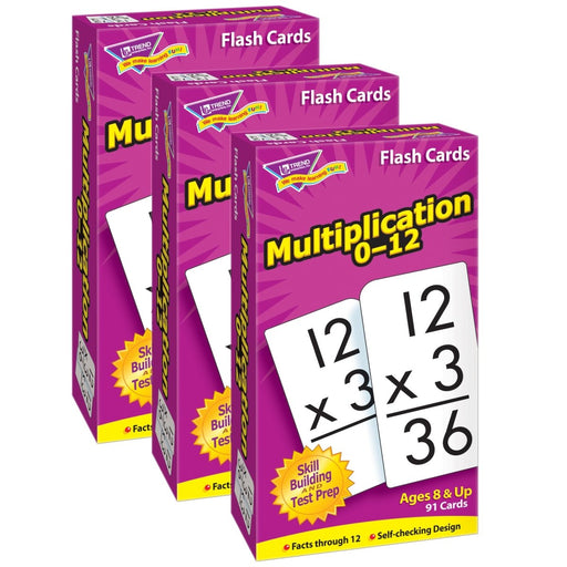 Multiplication 0 - 12 Skill Drill Flash Cards, Pack of 3 - Kidsplace.store