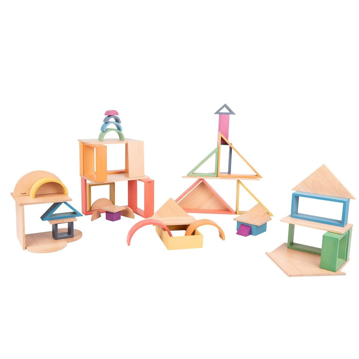 Natural Architect Panels - Complete Set - 24 Wood Panels - 4 Shapes in 6 Sizes - Kidsplace.store