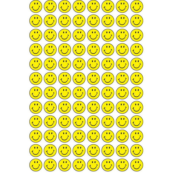 Neon Yellow Smiles superSpots® Stickers, 800 Per Pack, 6 Packs - Kidsplace.store