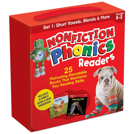 Nonfiction Phonics Readers: Short Vowels, Blends & More, Single-Copy Set, 25 Books - Kidsplace.store