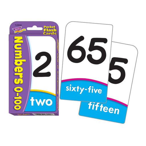 Numbers 0 - 100 Pocket Flash Cards, 6 Packs - Kidsplace.store