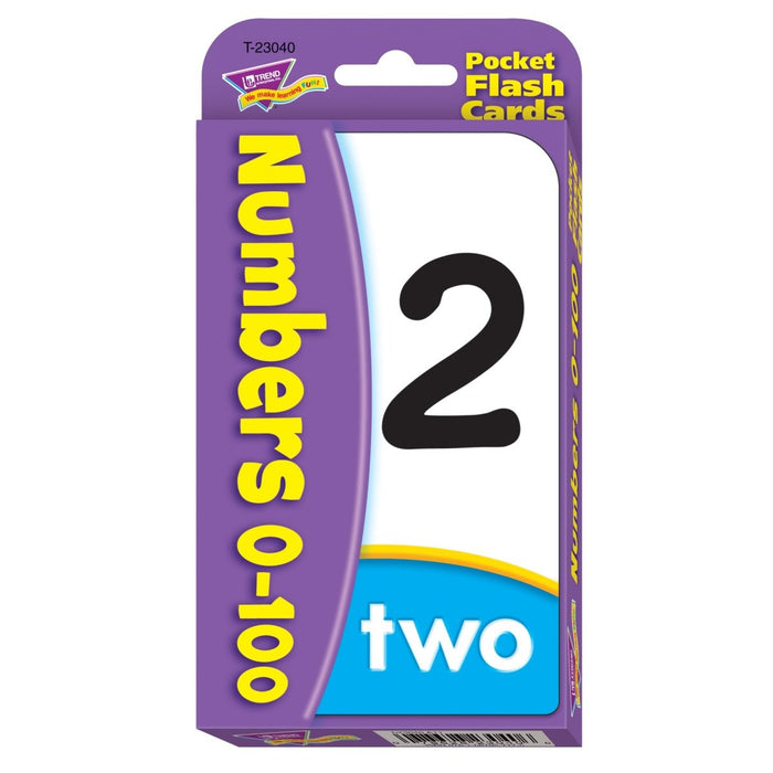 Numbers 0 - 100 Pocket Flash Cards, 6 Packs - Kidsplace.store