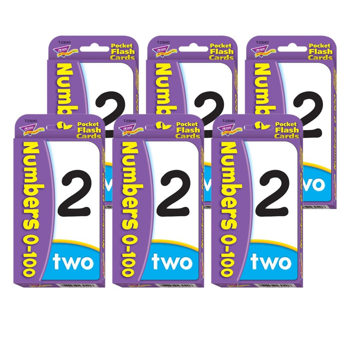 Numbers 0 - 100 Pocket Flash Cards, 6 Packs - Kidsplace.store