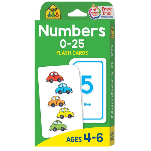 Numbers 0 - 25 Flash Cards, 6 Packs - Kidsplace.store