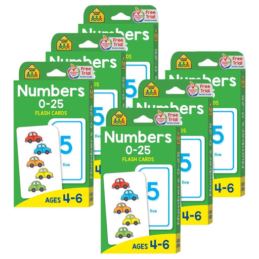 Numbers 0 - 25 Flash Cards, 6 Packs - Kidsplace.store