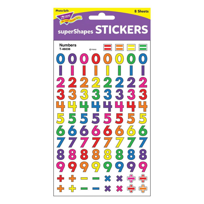 Numbers superShapes Stickers, 800 Per Pack, 6 Packs - Kidsplace.store