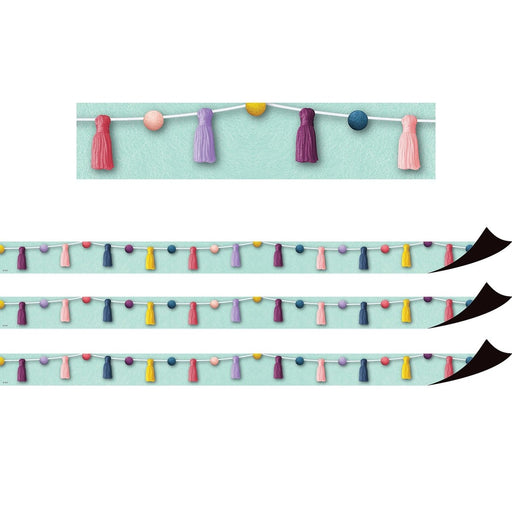 Oh Happy Day Pom - Poms and Tassels Magnetic Border, 24 Feet Per Pack, 3 Packs - Kidsplace.store