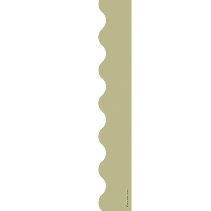 Olive Green Scalloped Border Trim, 35 Feet Per Pack, 6 Packs - Kidsplace.store